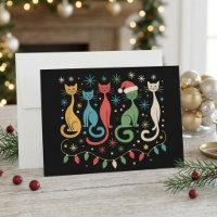 Gatos de Navidad Modernos de Mitad de Siglo con Lu