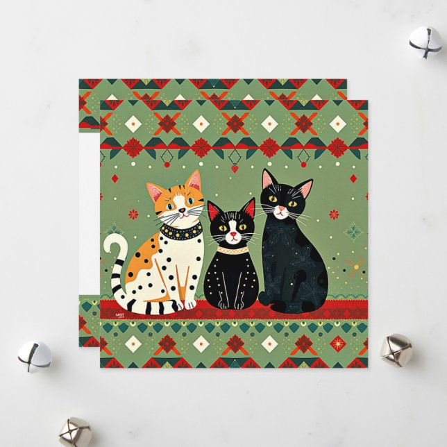Gatos de Navidad retro (Anverso/Reverso In Situ)