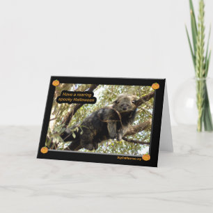 Gatos de oso y tarjeta de Binturong Halloween