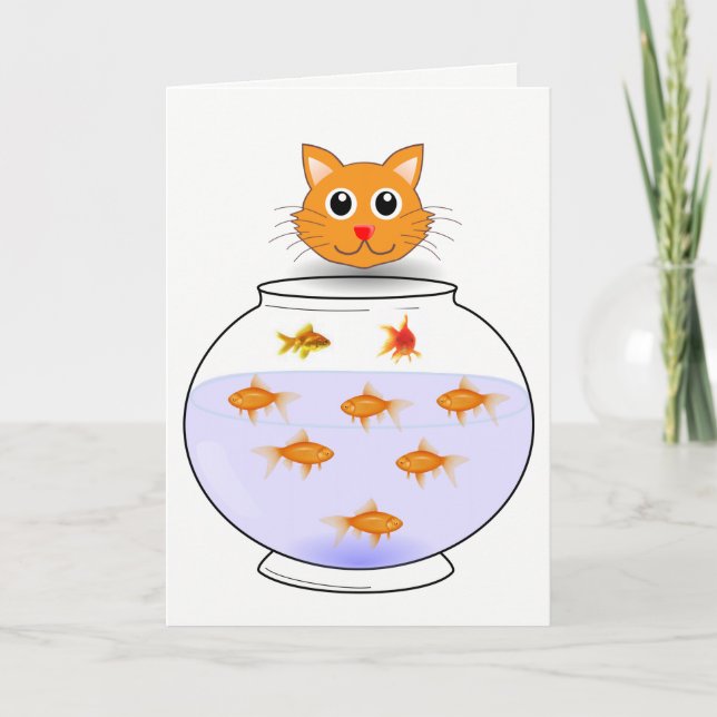 Gatos de pescado de tarjetas de felicitación (Anverso)