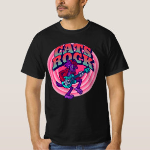 GATOS DE ROCA CON CAMISETAS DE GUITARRA