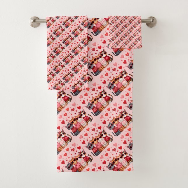 Gatos de San Valentín en gafas de sol de corazón (In situ)