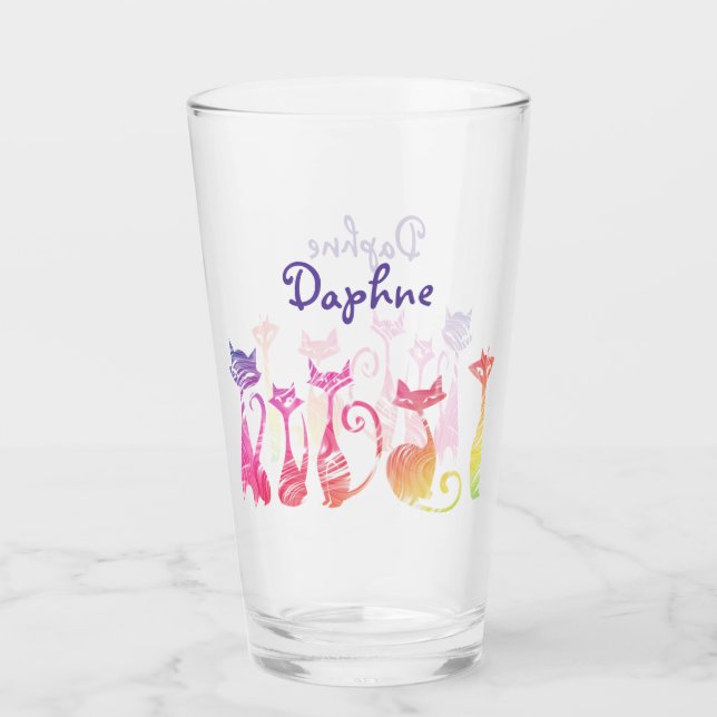 Gatos de silueta de Swirly Adorables (Anverso)