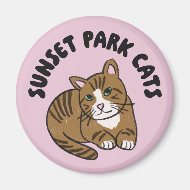 Gatos de Sunset Park | Imán | Lenny Gato de Rescat (Frente)