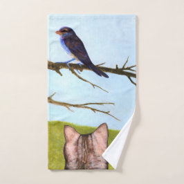 Gatos de Tabby hablan con aves