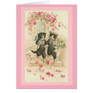 Gatos de tarjeta vintage boda