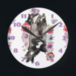 Gatos De Tuxedo Gatos Arte Niños Animales Reloj De<br><div class="desc">El Reloj De La Sala De Los Niños Animales De Los Gatos De Tuxedo. Diseñado a partir de mi arte acuarela original.</div>