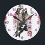Gatos De Tuxedo Gatos Arte Niños Animales Reloj De<br><div class="desc">El Reloj De La Sala De Los Niños Animales De Los Gatos De Tuxedo. Diseñado a partir de mi arte acuarela original.</div>