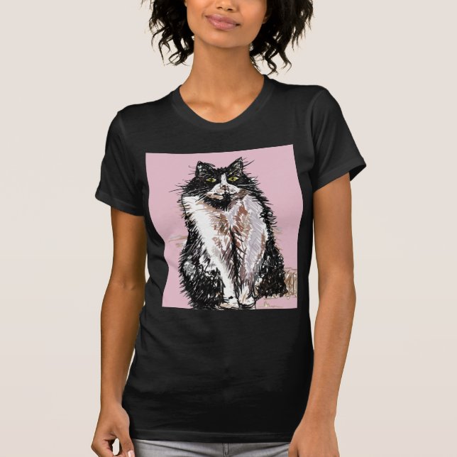 Gatos de Tuxedo gatos lindos Camiseta de mascotas  (Anverso)