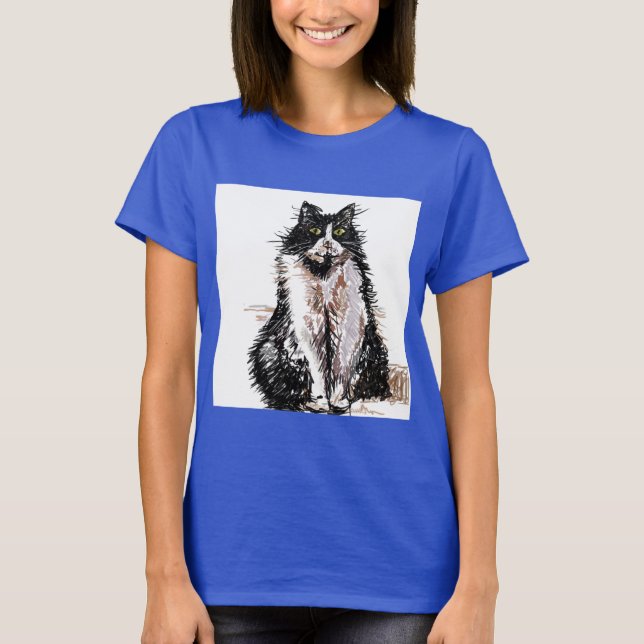 Gatos de Tuxedo gatos lindos Camiseta de mascotas  (Anverso)