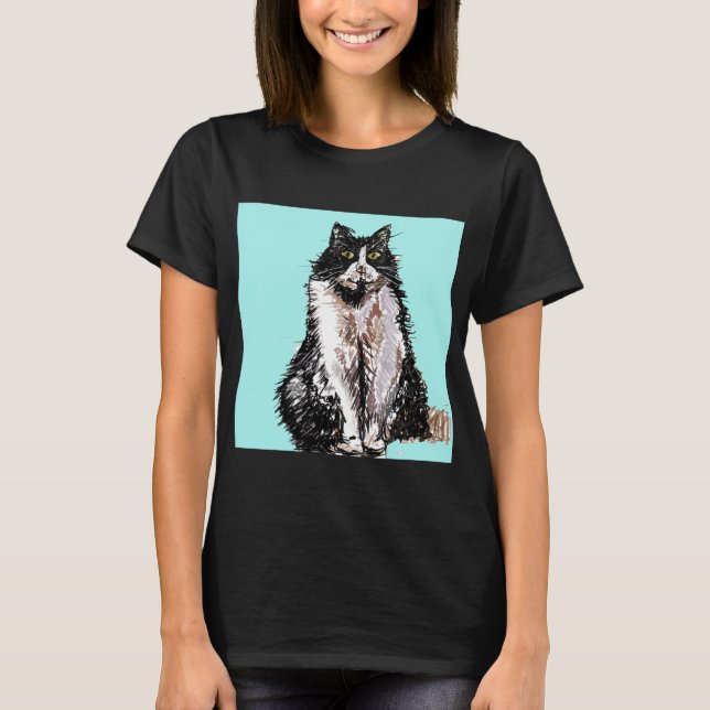 Gatos de Tuxedo gatos lindos Camiseta de mascotas  (Anverso)
