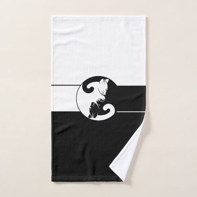 Gatos de Yin Yang (Toalla de mano)