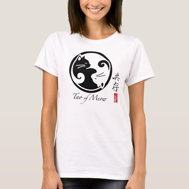 Gatos de Yin Yang el | Tao de la camiseta de la (Anverso)