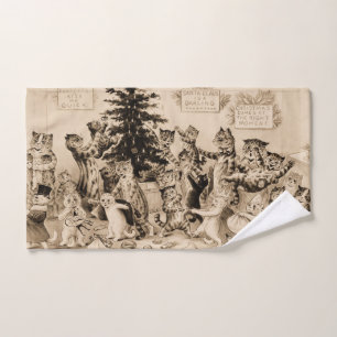 Gatos decorando árbol de Navidad por Louis Wain