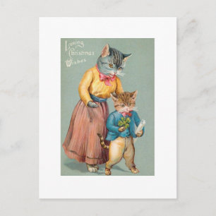 Gatos del arte del navidad de la reproducción del