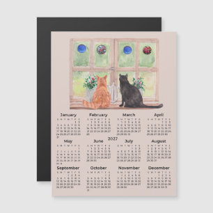 Gatos del calendario 2027 en el imán del calendari