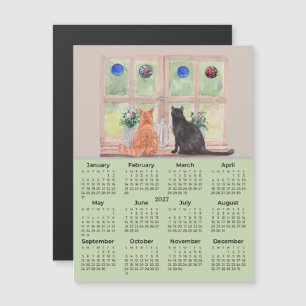 Gatos del calendario 2027 en el imán del calendari