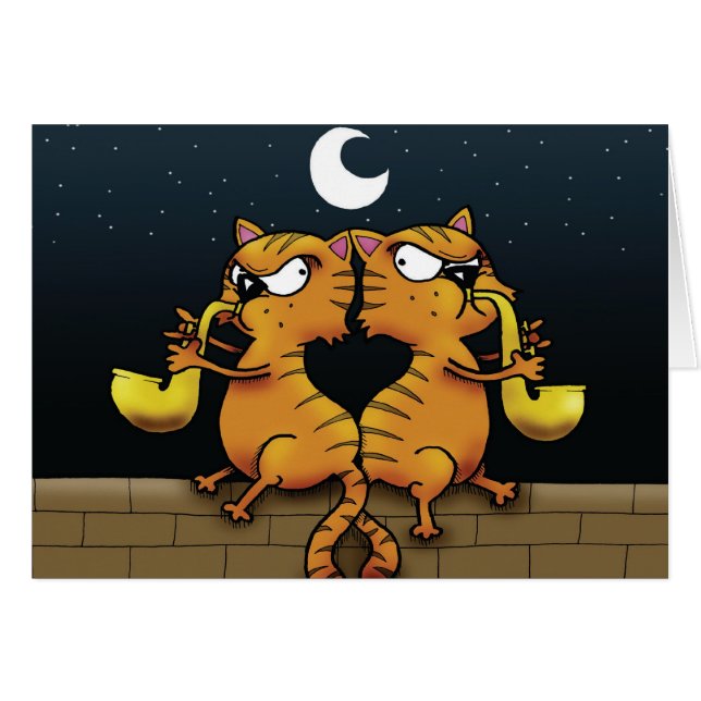 Gatos del jazz del saxofón (Anverso (Horizontal))