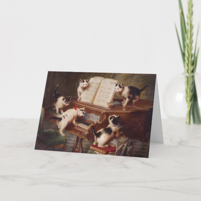GATOS del PIANO - tarjeta de felicitación del (Anverso)
