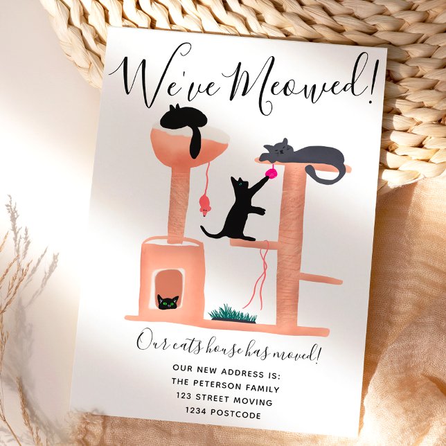Gatos divertidos ilustracion casa invitación en mo (Subido por el creador)