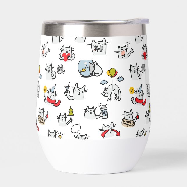 Gatos divertidos, leche y magia. (Izquierdo)