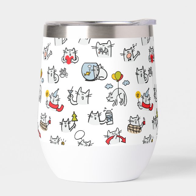 Gatos divertidos, leche y magia. (Izquierdo)