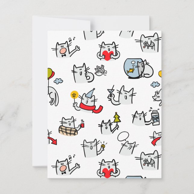 Gatos divertidos, leche y magia. (Anverso)