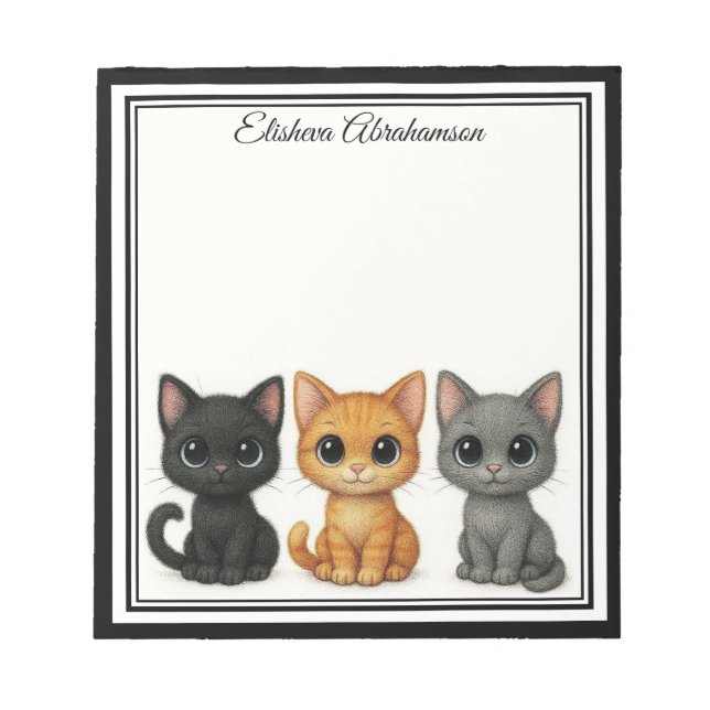 Gatos Divertidos Mirando Bloc de Notas (Frente)