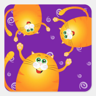 Gatos divertidos, pegatina
