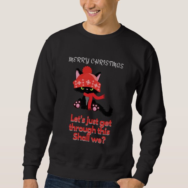 Gatos divertidos, sudadera de Navidad, lindo, suét (Anverso)