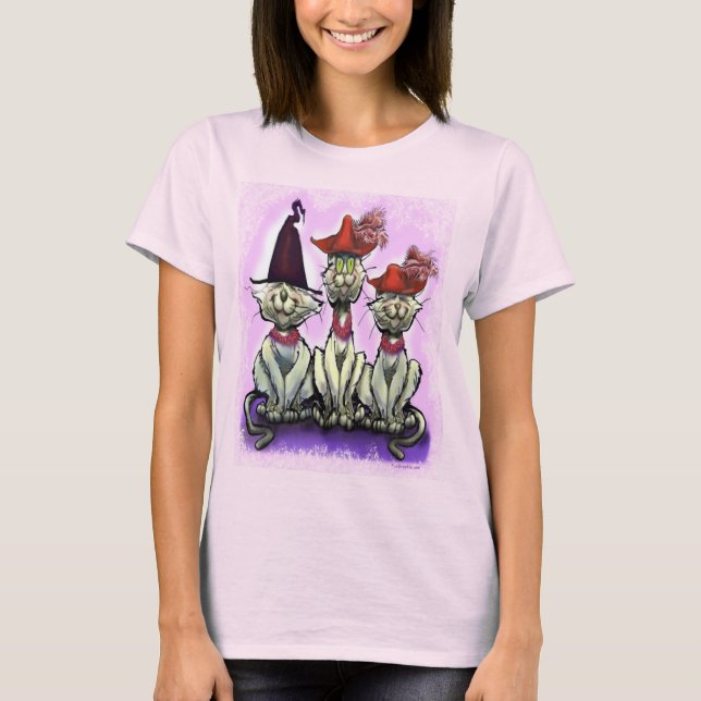 Gatos en camiseta de Gorras de Halloween (Anverso)