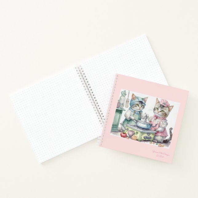 Gatos en cuaderno diario de bala de cocina (Interior)
