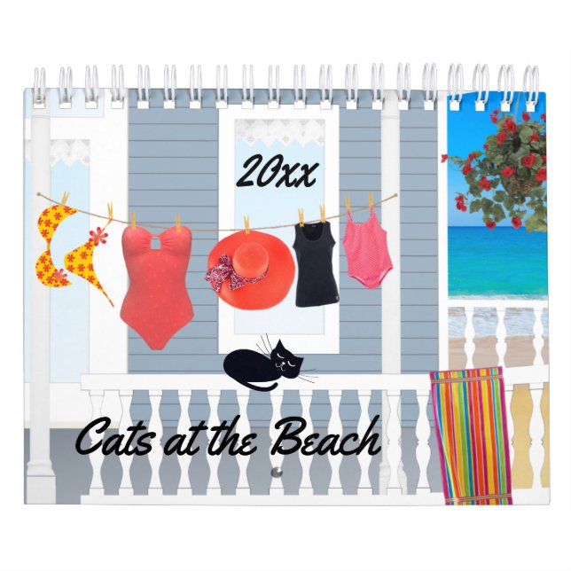 Gatos en el calendario de la playa (Tapa)