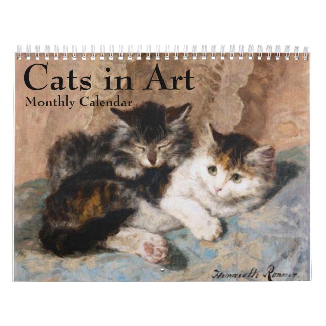 Gatos en el calendario mensual Bella Artes (Tapa)