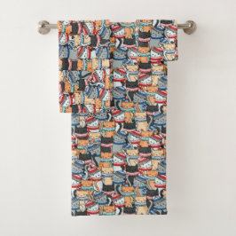 Gatos en estafas de invierno y patrón de Gorras