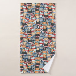 Gatos en estafas de invierno y patrón de Gorras