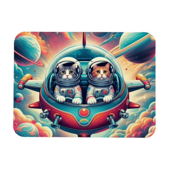 ¡Gatos en imanes espaciales! (Horizontal)