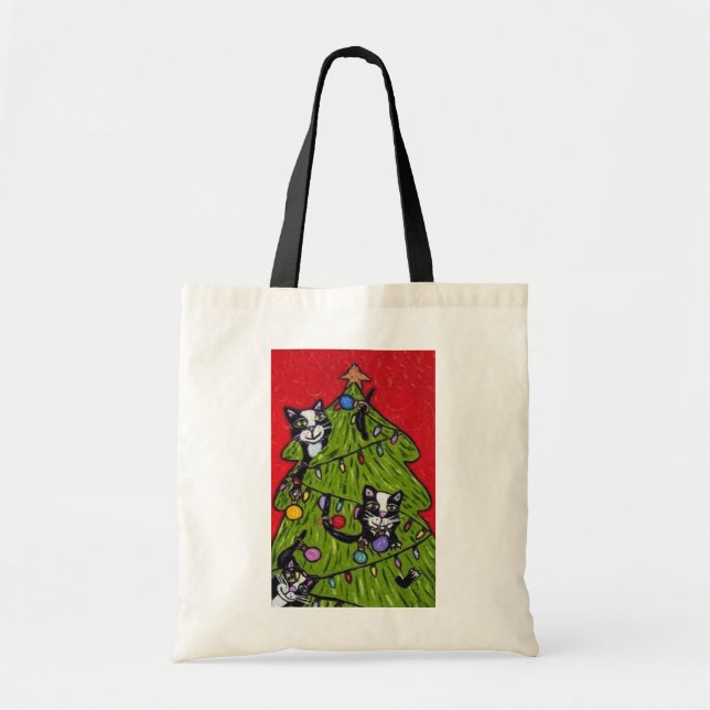 Gatos en la Bolsa del Árbol de Navidad (Frente)