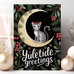 Gatos en la Luna Tarjeta de Navidad de Felicitacio