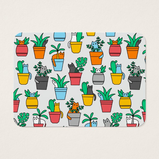 Gatos en macetas de flores (Frente)