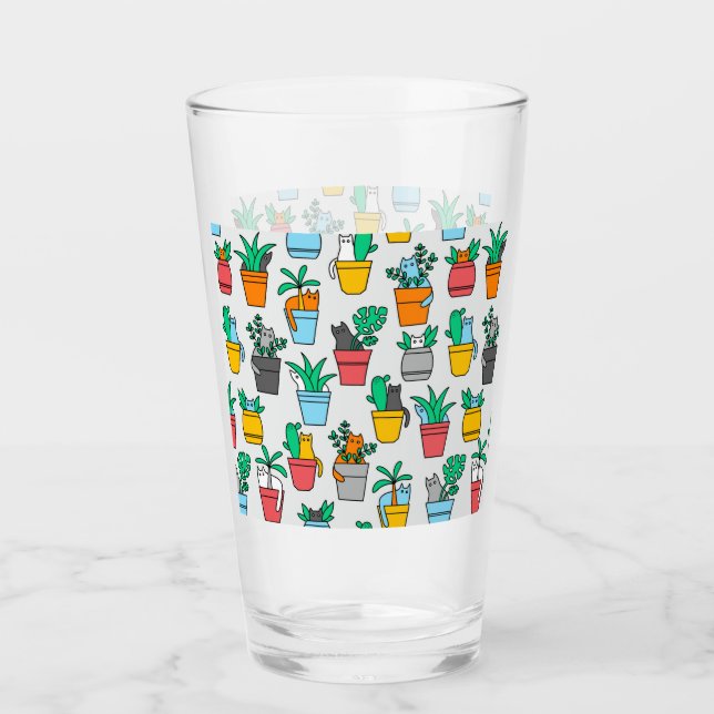 Gatos en macetas de flores (Anverso)