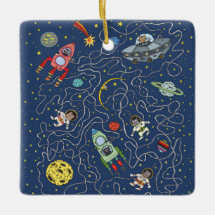 Gatos en ornamento espacial