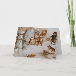 Gatos en tarjeta del día de fiesta de la lucha de