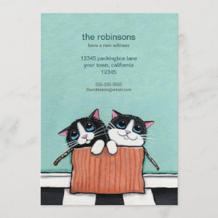 Gatos en una caja de embalaje  Nueva Invitación do