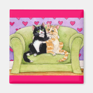 Gatos enamorados lindo imán