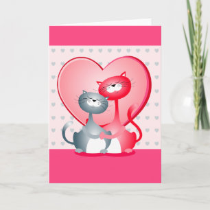 Gatos enamorados, tarjeta de felicitación