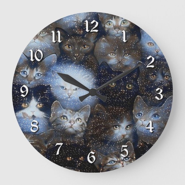 Gatos espumosos Reloj de pared redonda (Anverso)