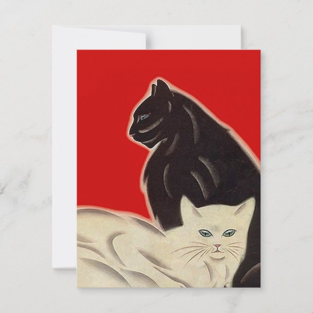 Gatos estilo Art Déco: Cualquier Invitación a una  (Anverso)