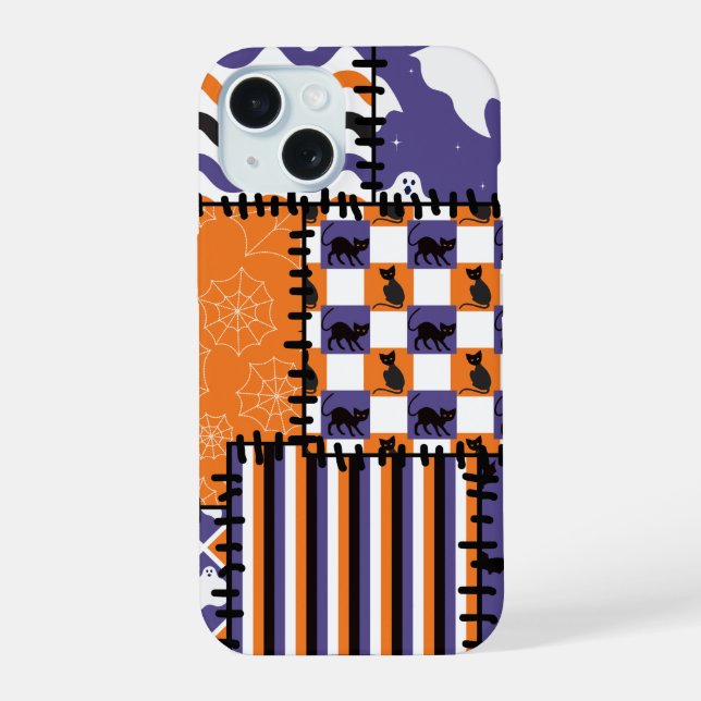 Gatos Fantasmas de Halloween Patchwork (Reverso )