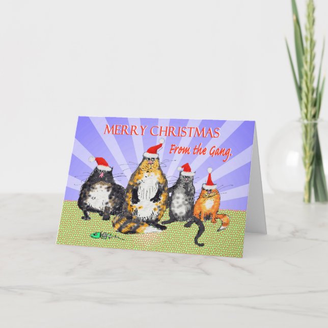 Gatos, Felices Navidad de la cuadrilla, humor (Anverso)